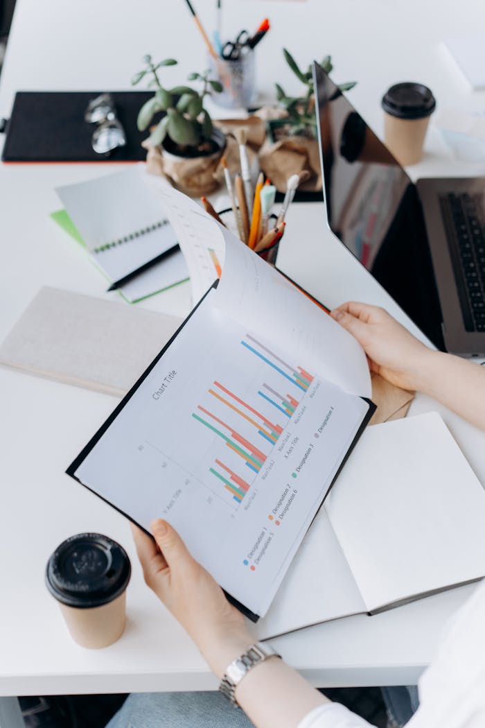A Hand Holding a Clipboard with Printed Graph